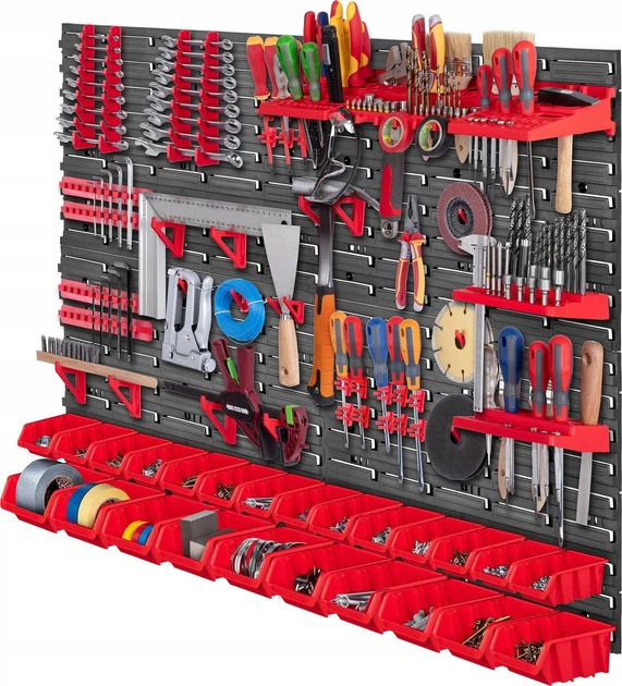 Tablica narzędziowa Kadax K7647 ścianka warsztatowa 116 x 78 cm 67 elementów (5903699467992) - obraz 2