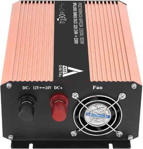 Инвертор AZO Digital SINUS IPS-1000S 1000W DUO (11 –15 /22 - 30 VDC) (AZO00D1326/3SIP1000DUO) - зображення 3