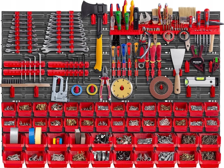 Tablica narzędziowa Kadax K7649 ścianka warsztatowa 116 x 78 cm 89 elementów (5903699468012) - obraz 3