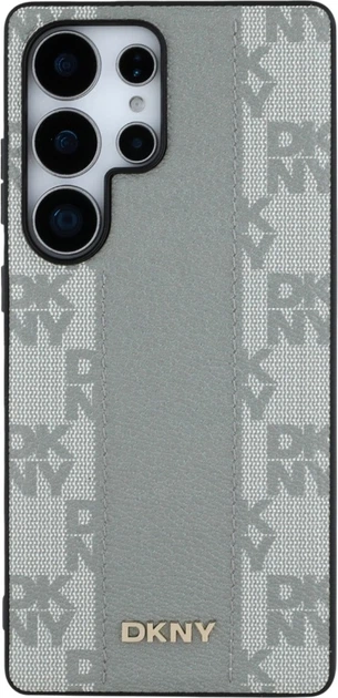 Etui plecki DKNY Leather Checkered Pattern MagSafe do Samsung Galaxy S25 Ultra Taupe (3666339423599) - obraz 3