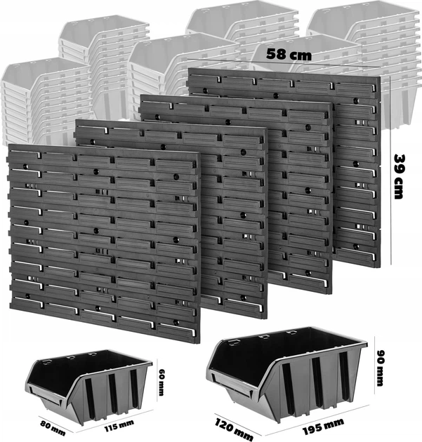 Tablica narzędziowa Kadax K7650 ścianka warsztatowa 116 x 78 cm 89 elementów (5903699468029) - obraz 5