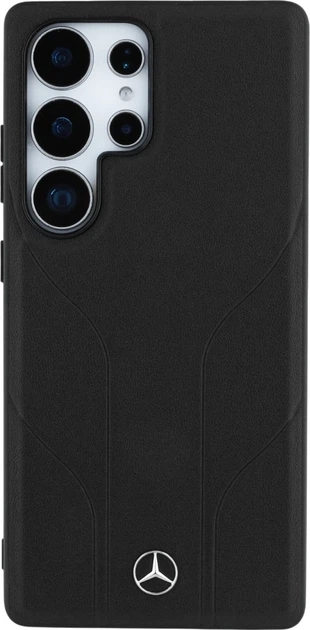 Etui plecki Mercedes Leather Debossed Lines MagSafe do Samsung Galaxy S25 Ultra Black (3666339423841) - obraz 3