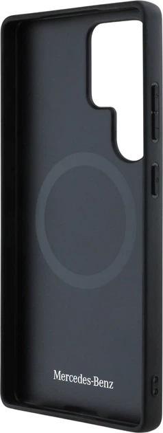 Etui plecki Mercedes Leather Debossed Lines MagSafe do Samsung Galaxy S25 Ultra Black (3666339423841) - obraz 5