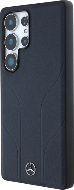 Панель Mercedes Leather Debossed Lines MagSafe для Samsung Galaxy S25 Ultra Blue (3666339423872) - зображення 2