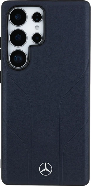 Панель Mercedes Leather Debossed Lines MagSafe для Samsung Galaxy S25 Ultra Blue (3666339423872) - зображення 3