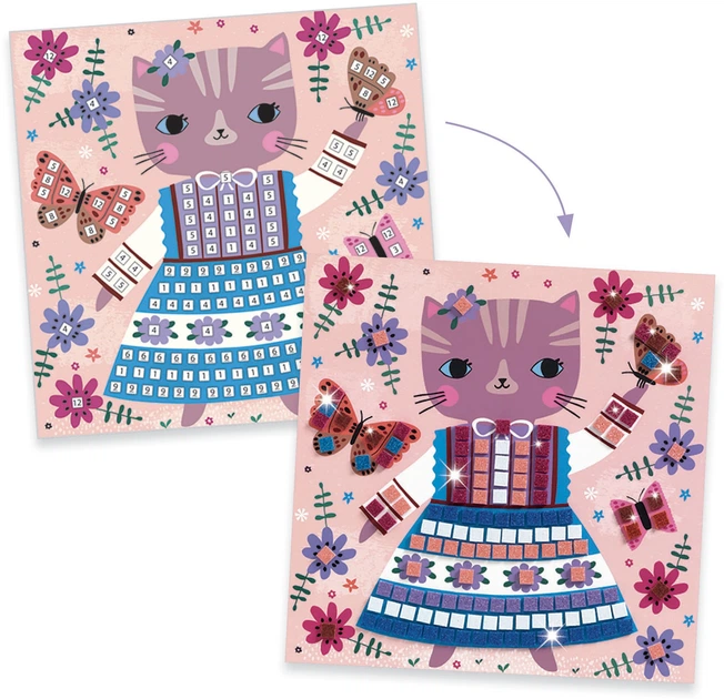 Zestaw kreatywny Djeco mozaika Słodkie zwierzęta (DJ09425) (3070900094253) - obraz 4