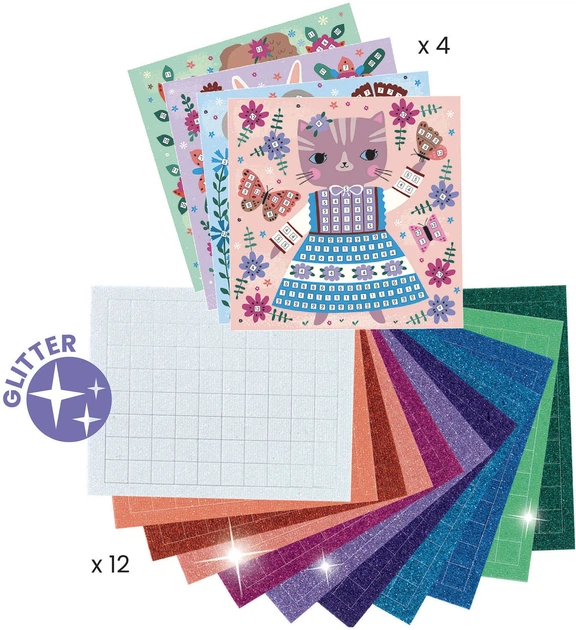 Zestaw kreatywny Djeco mozaika Słodkie zwierzęta (DJ09425) (3070900094253) - obraz 5