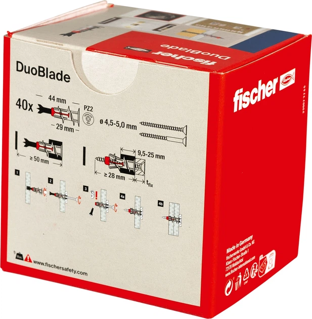 Kołek rozporowy Fischer DuoBlade 545677 do płyt gipsowo-kartonowych 40 szt (4048962323726) - obraz 3