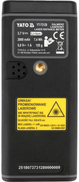 Далекомір лазерний Yato YT-73128 з відеопереглядом 120 м (5906083122989) - зображення 5