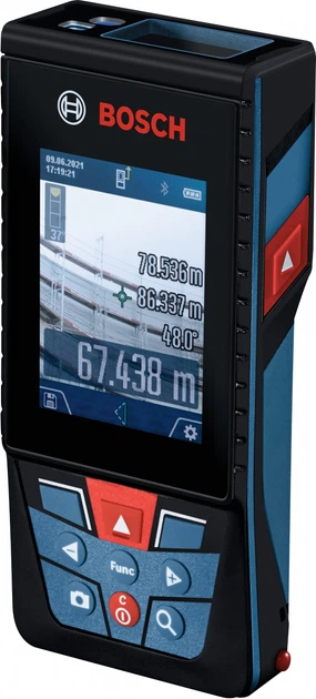 Лазерний далекомір Bosch Professional GLM 150-27 C 0601072Z00 + Кабель Micro USB + Захисний чохол + Ремінь для перенесення (4059952614304) - зображення 2