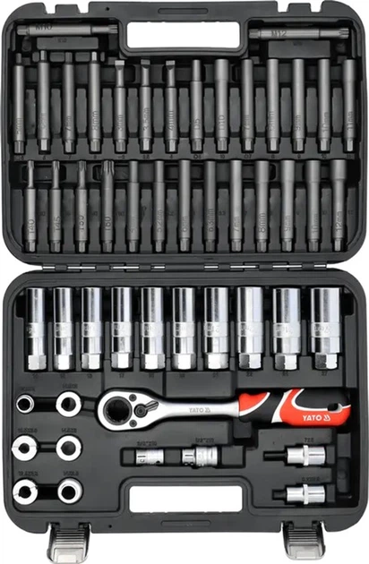 Ключі Yato YT-06212 для кріплення амортизаторів із наскрізним храповим механізмом 50 елементів (5906083114625) - зображення 1