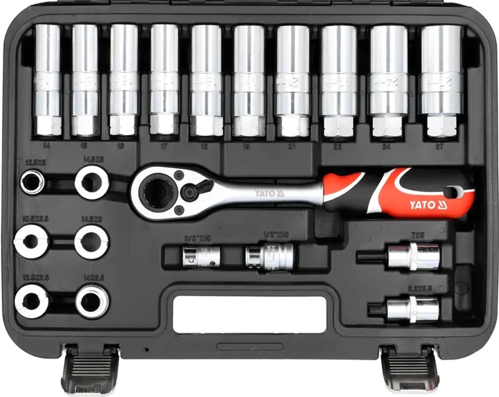 Ключі Yato YT-06212 для кріплення амортизаторів із наскрізним храповим механізмом 50 елементів (5906083114625) - зображення 3
