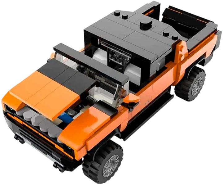 Samochód-klocki Rastar Bricks Hummer EV 1:30 Pomarańczowy 4540088 (6930751322899) - obraz 3