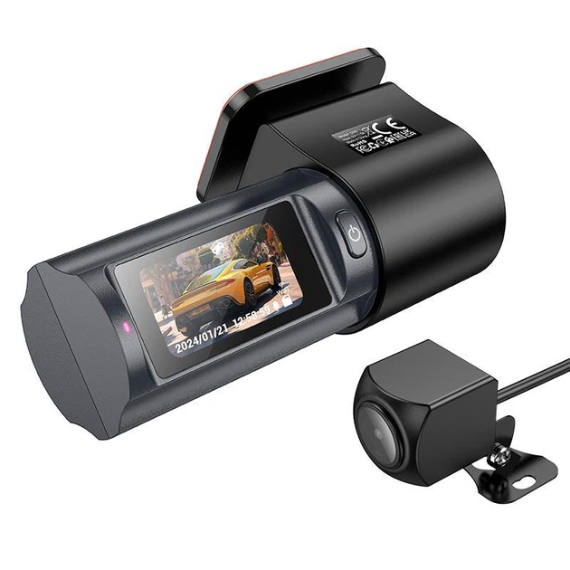 Видеорегистратор Hoco DV8 2K display hidden driving record (с задней камерой) (Wi-Fi, 1.47", 2560p, 140°) - изображение 2