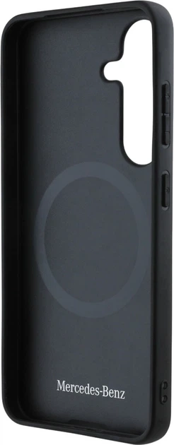 Панель Mercedes Leather Contrasted Blue Horizontal Curve MagSafe для Samsung Galaxy S25 Black (3666339423940) - зображення 5