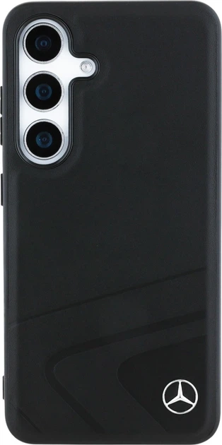 Панель Mercedes Leather Horizontal Debossed Curves MagSafe для Samsung Galaxy S25 Ultra Black (3666339424022) - зображення 3