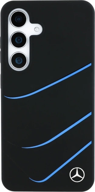 Панель Mercedes Silicone Contrasted Curves MagSafe для Samsung Galaxy S25 Black (3666339424183) - зображення 3