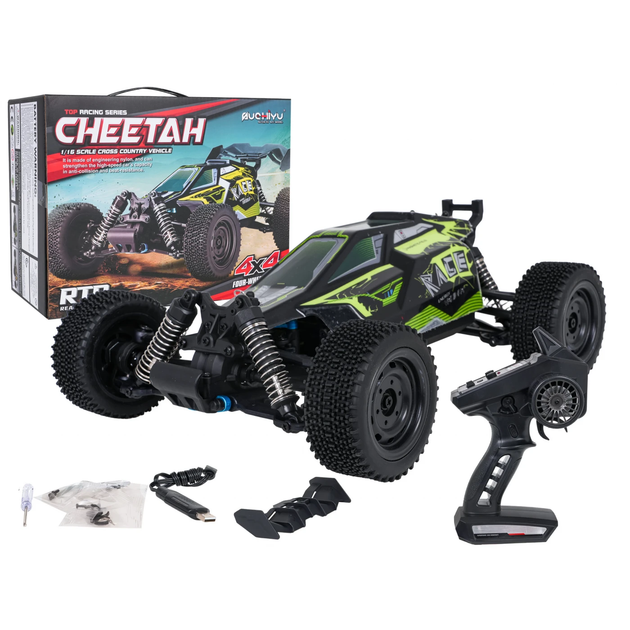 Детская машинка Ramiz CHEETAH на радиоуправлении 2,4 GHz черно-зеленая, 35 км/ч, полный привод, регулируемые амортизаторы, бесщеточный двигатель(ISL_8A5884C14047) - Фото 3 Детская машинка Ramiz CHEETAH на радиоуправлении 2,4 GHz черно-зеленая, 35 км/ч, полный привод, регулируемые амортизаторы, бесщеточный двигатель(ISL_8A5884C14047) - изображение 3