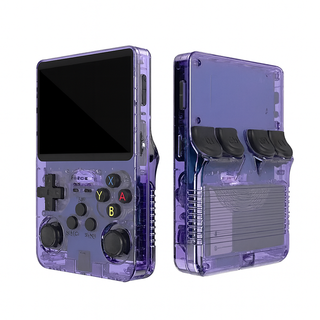 R36S Портативная ретро-гральная приставка - 3.5" дисплей, 3500 мАч, USB, NES/SNES/GBA/PS1 игры (фиолетовая) - Фото 1 R36S Портативная ретро-гральная приставка - 3.5" дисплей, 3500 мАч, USB, NES/SNES/GBA/PS1 игры (фиолетовая) - изображение 1