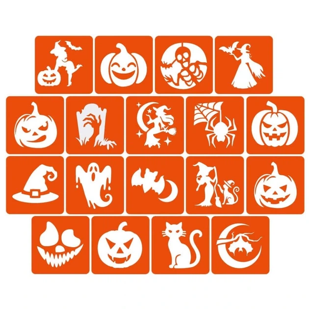 Набір для біо-тату "Хелловін - гліттер" set-halloween-glitter 18 трафаретів - изображение 2