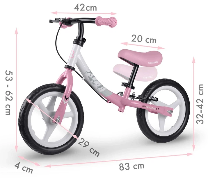 Rowerek biegowy Ricokids Fun Adventure Różowy 760803 (5903890630331) - obraz 6