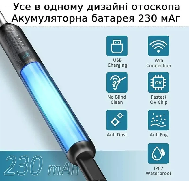 Отоскоп аккумуляторный DCAEMAK Р50, с камерой для детального обзора и эффективного удаления серы, черный - Фото 3 Отоскоп аккумуляторный DCAEMAK Р50, с камерой для детального обзора и эффективного удаления серы, черный - изображение 3
