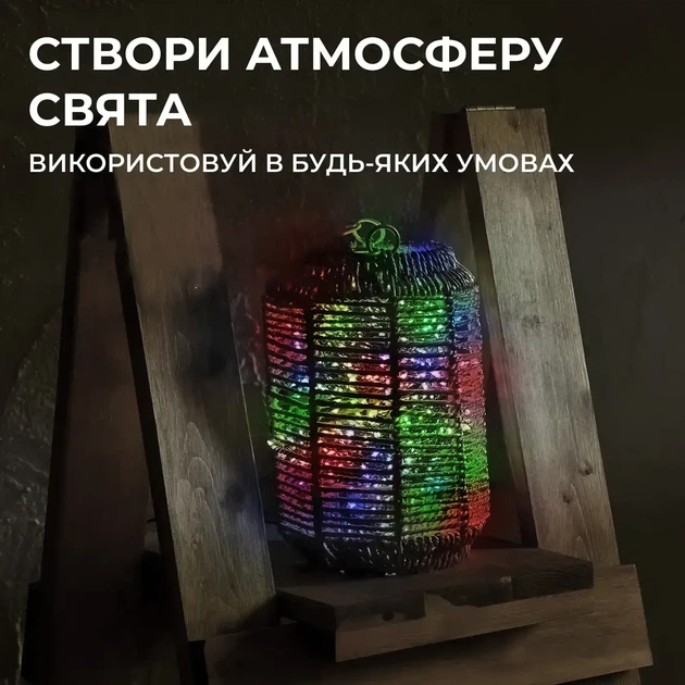 Гірлянда роса кінський хвіст 2 метри 10 ниток 200 LED мультиколор гірлянда на ялинку світлодіодна - зображення 7