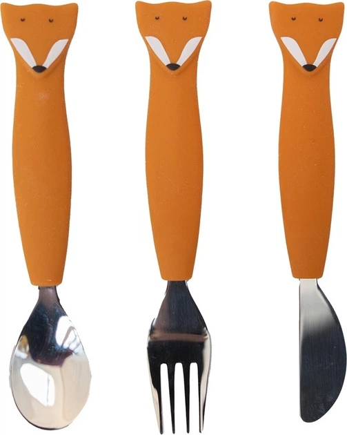 Zestaw sztućców Trixie Lis silikonowych 3 szt (5400858964489) - obraz 1