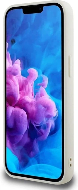 Панель Guess Grained Hot Stamp Peony Pattern Triangle Logo with MagSafe для Apple iPhone 16e Beige (GUHMPSE4PGBTME) - зображення 5