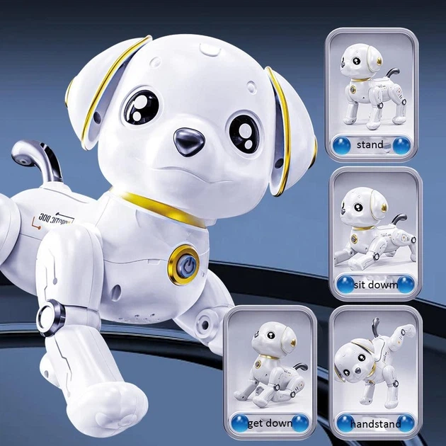 Танцующий Собака-робот на радиоуправлении Clever Dog со звуковыми эффектами сказки, песни, подсветкой, танцует, сенсор на голове - Фото 3 Танцующий Собака-робот на радиоуправлении Clever Dog со звуковыми эффектами сказки, песни, подсветкой, танцует, сенсор на голове - изображение 3