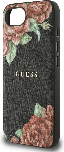 Панель Guess 4G Flowers Print with MagSafe для Apple iPhone 16e Black (GUHMPSE4P4ROPEMCK) - зображення 6