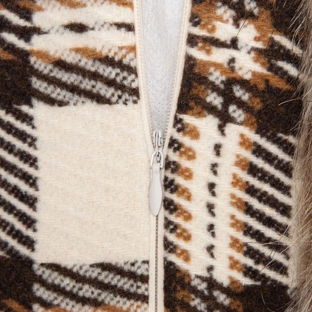 Наволочка Homla Abedo у клітинку з хутряною облямівкою 45 x 45 см (5906496749537) - зображення 4