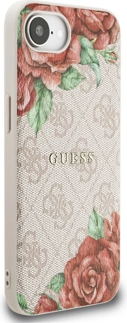 Панель Guess 4G Flowers Print with MagSafe для Apple iPhone 16e Pink (GUHMPSE4P4ROPEMCP) - зображення 3