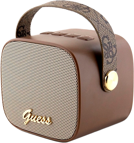Głośnik przenośny Guess Speaker mini Script Logo with Strap Brown (3666339170196) - obraz 2