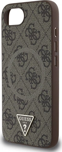 Панель Guess 4G Ring Triangle Logo with MagSafe для Apple iPhone 16e Brown (GUHMPSE4P4TDPW) - зображення 6