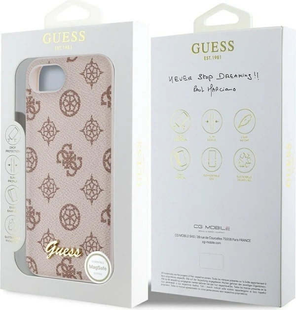 Панель Guess Peony Script with MagSafe для Apple iPhone 16e Brown (GUHMPSE4PGPYSW) - зображення 8