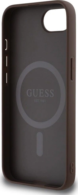 Панель Guess 4G Collection Leather Metal Logo with MagSafe для Apple iPhone 16e Brown (GUHMPSE4G4GFRW) - зображення 7