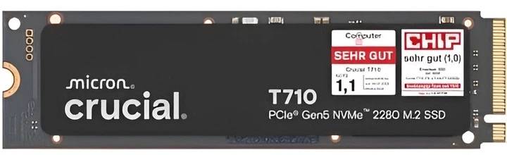 Dysk SSD Crucial T710 2 TB M.2 2280 NVMe PCIe 5.0 x4 TLC 3D NAND (CT2000T710SSD8) - obraz 3