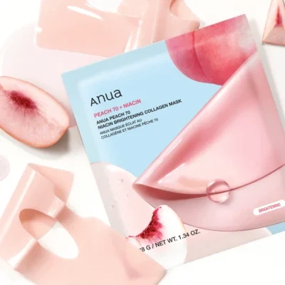 Гідрогелева колагенова маска з персиком та ніацинамідом ANUA Peach 70 Niacin Brightening Collagen Mask, 38g - Фото 2 Гідрогелева колагенова маска з персиком та ніацинамідом ANUA Peach 70 Niacin Brightening Collagen Mask, 38g - изображение 2
