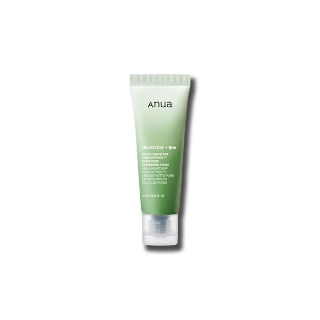 Очищувальна пінка з хауттюйнією та кверцетинолом ANUA HEARTLEAF QUERCETINOL PORE DEEP CLEANSING FOAM 25ML - Фото 1 Очищувальна пінка з хауттюйнією та кверцетинолом ANUA HEARTLEAF QUERCETINOL PORE DEEP CLEANSING FOAM 25ML - зображення 1