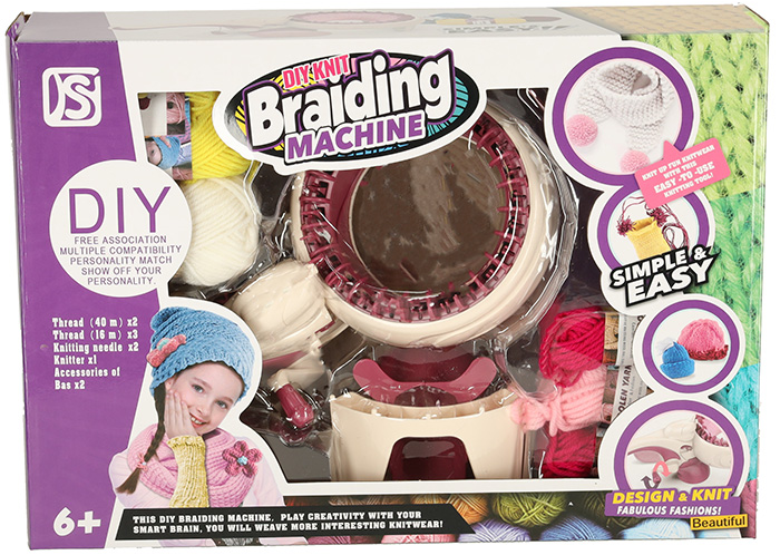 Zestaw kreatywny KIK Maszyna do tkania robienia na drutach z zestawem nici i akcesoriami (5903039736832) - obraz 1