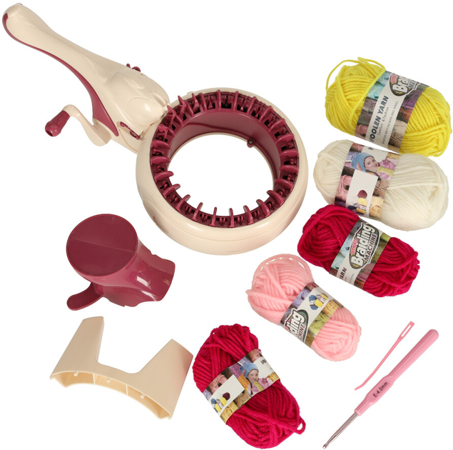 Zestaw kreatywny KIK Maszyna do tkania robienia na drutach z zestawem nici i akcesoriami (5903039736832) - obraz 2