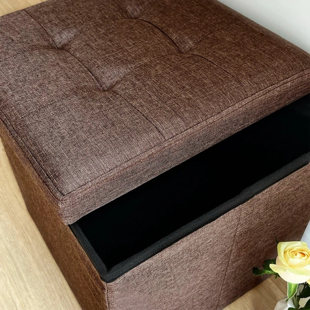 Пуф для хранения текстильный складной MBM HOME TH-03 BROWN коричневый - изображение 6