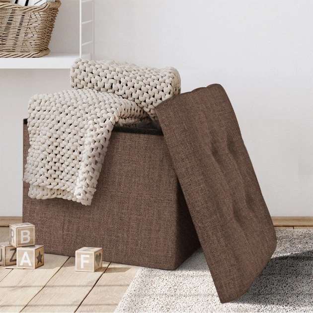 Пуф для хранения текстильный складной MBM HOME TH-03 BROWN коричневый - изображение 9