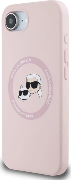Панель Karl Lagerfeld Silicone Karl & Choupette Heads Ring with MagSafe для Apple iPhone 16e Pink (KLHMPSE4SKCHTCP) - зображення 4