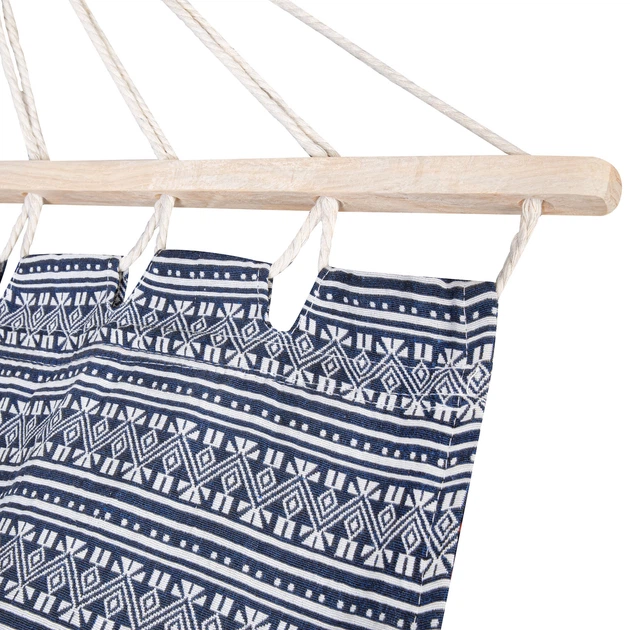 Гамак Spokey ZUNI 921920 200 x 100 см Біло-синій (5902693219200) - зображення 3