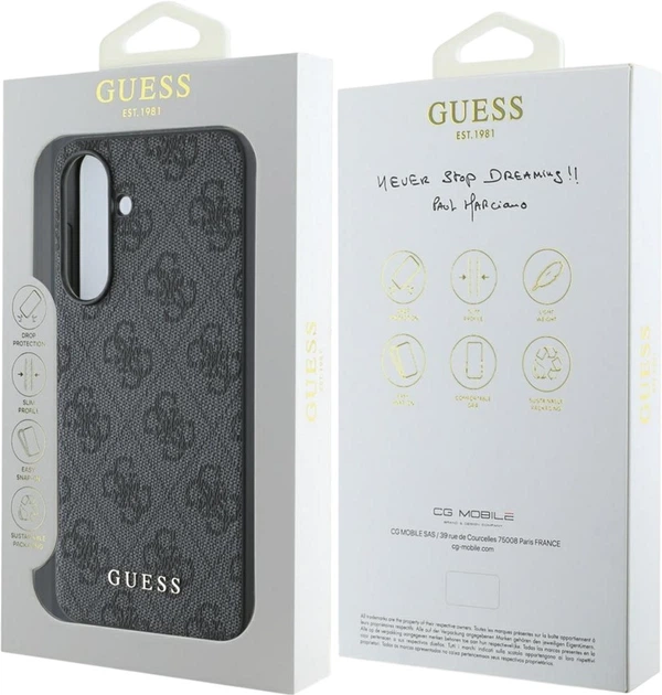 Панель Guess 4G Metal Gold Logo для Samsung Galaxy A36 Black (GUHCSA36G4GFGR) - зображення 7