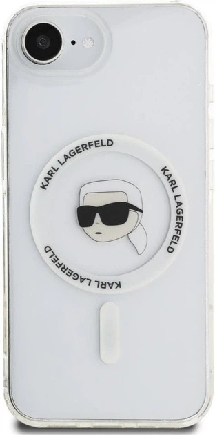 Панель Karl Lagerfeld IML Metal Karl Head with MagSafe для Apple iPhone 16e White (KLHMPSE4HLSKIH) - зображення 2