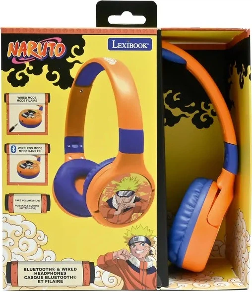 Słuchawki Lexibook 2 in 1 Foldable Headphones Naruto Design Orange (3380743090887) - obraz 4