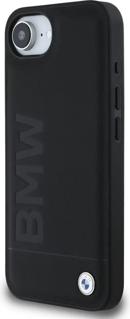 Etui plecki BMW Leather Hot Stamp do Apple iPhone 16e Black (BMHCPSE4SLLBK) - obraz 4